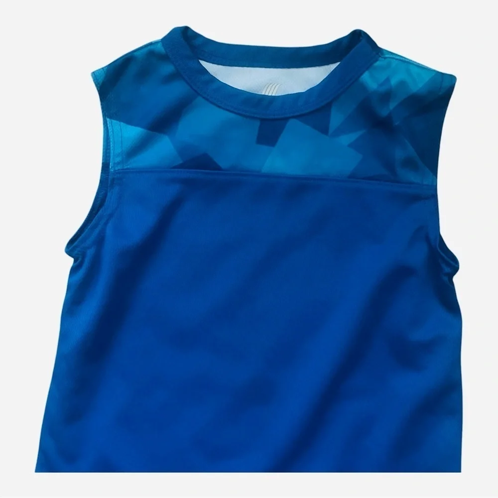 Sports casual activewear athleisure tank top boys 2T deep blue/light blue